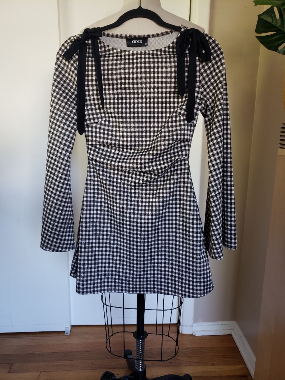 CIDER Feminine Checkered Print Dress Size XS